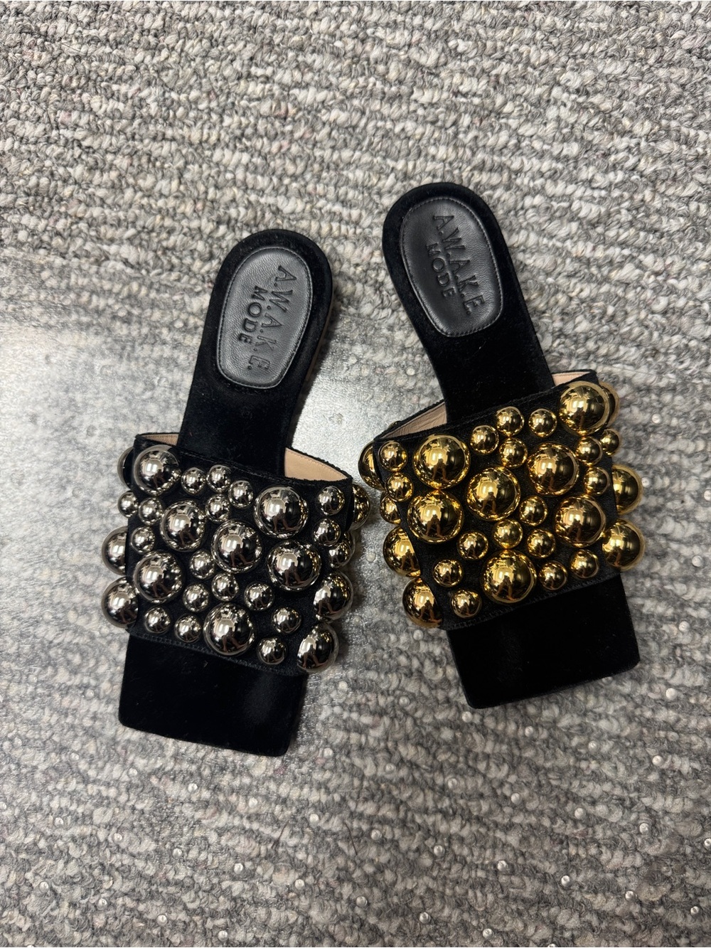 Awake Mode Black Slides with Mixed Gold & Silver Orb Slides